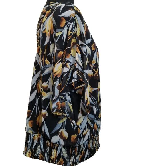 THALIA SODI Women's Blouse Cold Shoulders Multicolor Short Sleeve Size L/G - Picture 7 of 10